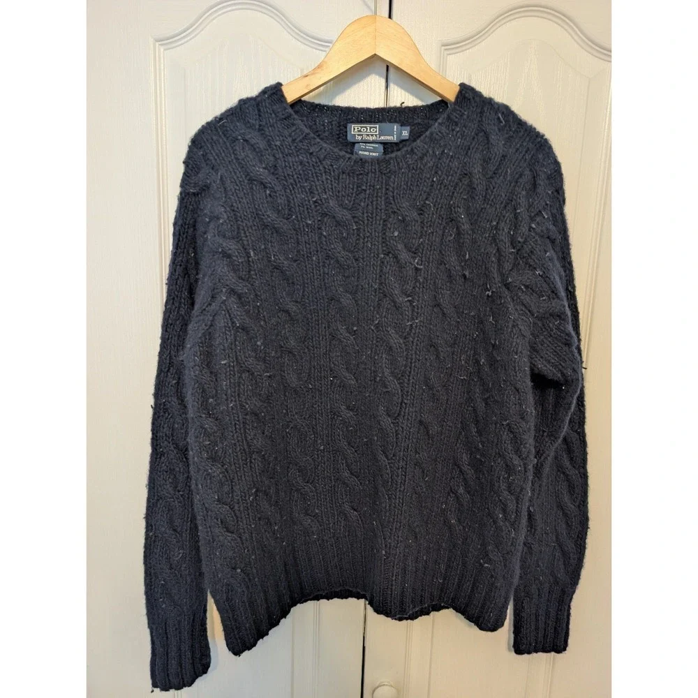 Polo Ralph Lauren Hand Knit Cashmere Sweater - Navy Xtra Large